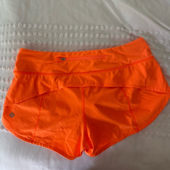 Orange Lululemon Speed up Shorts 2.5in - Picture 2 of 3